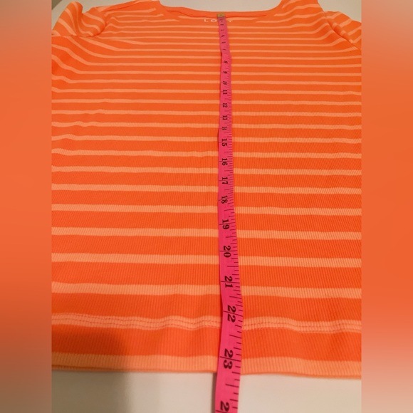 LOFT women’s ribbed Orange stripe Tshirt XL - Picture 6 of 9